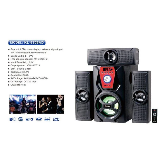Ailipu KL-6306 3.1CH Bluetooth Multimedia Speaker System – Powerful Bass Home Theater Woofer with FM Radio, USB/SD, and Remote Control - Image 2