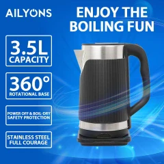 AILYONS FK-0318 3.5L Stainless Steel Electric Kettle –Fast Boil, Energy-Efficient, Durable Stainless Steel Kettle Perfect for Homes, Offices, and Modern Kitchens - Image 2