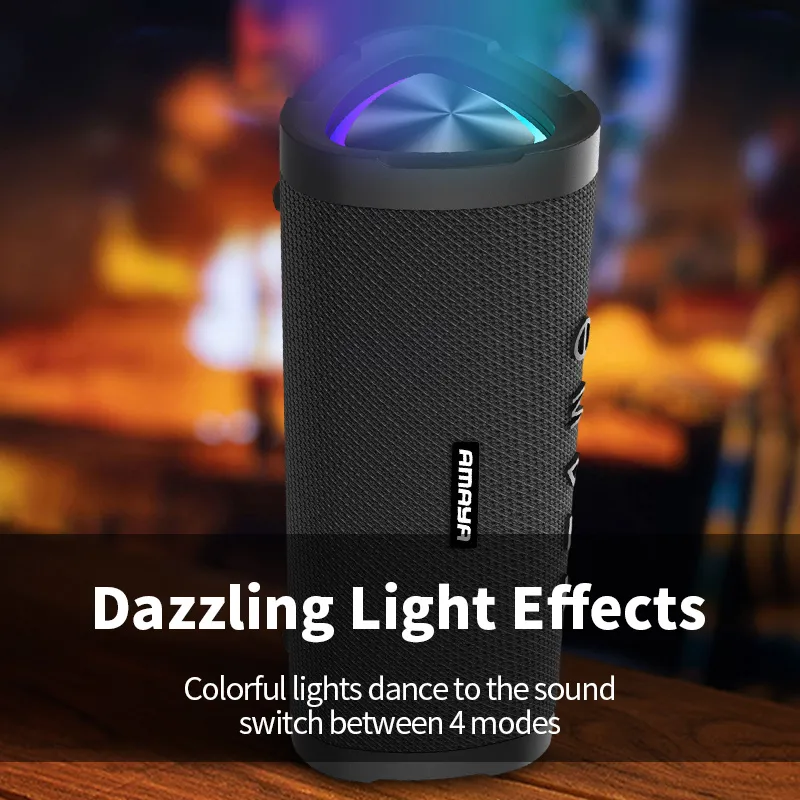 Amaya BD30 wireless Bluetooth speaker IPX5 waterproof with colorful lights - Image 3