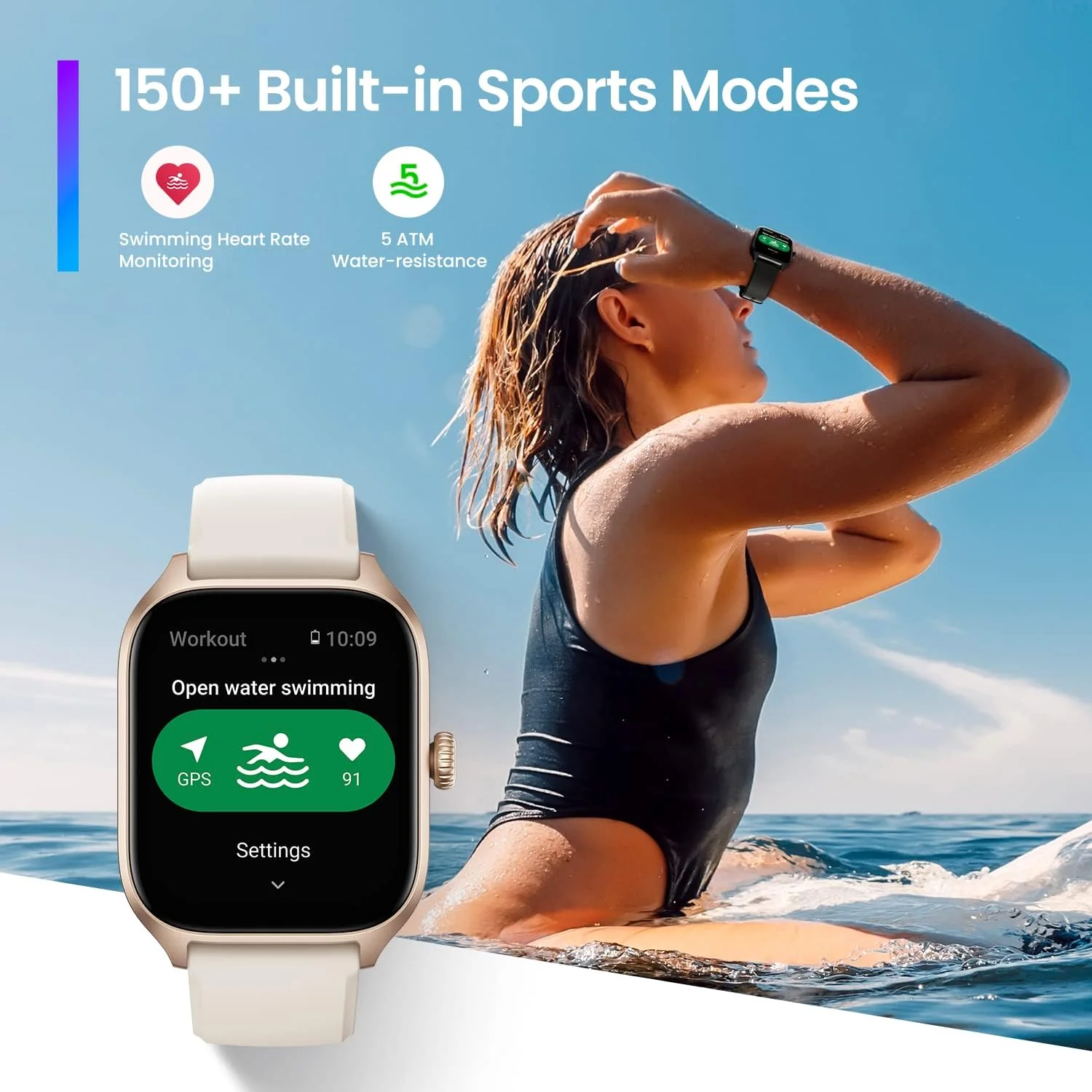 Amazfit GTS 4 Smart Watch 43mm Alexa Built-In, GPS, Bluetooth Calls & Text, 8-Day Battery Life, Heart Rate & Sleep Tracking, AI Fitness App & 150+ Sports Modes - Image 4