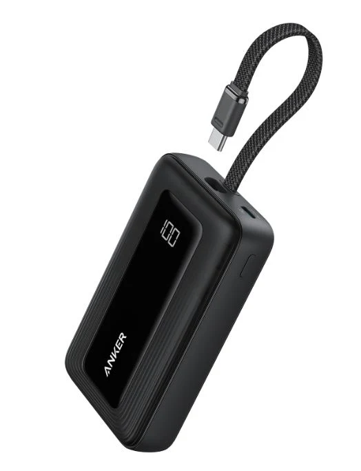 Anker A1688H11 Power Bank 10,000mAh 30W Fast Charging Portable Charger with Built-In USB-C Cable