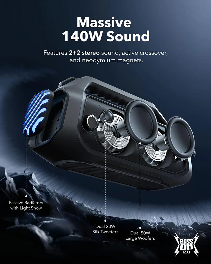 Anker Soundcore Boom 2 Plus – Powerful 80W Bluetooth Speaker - Image 2
