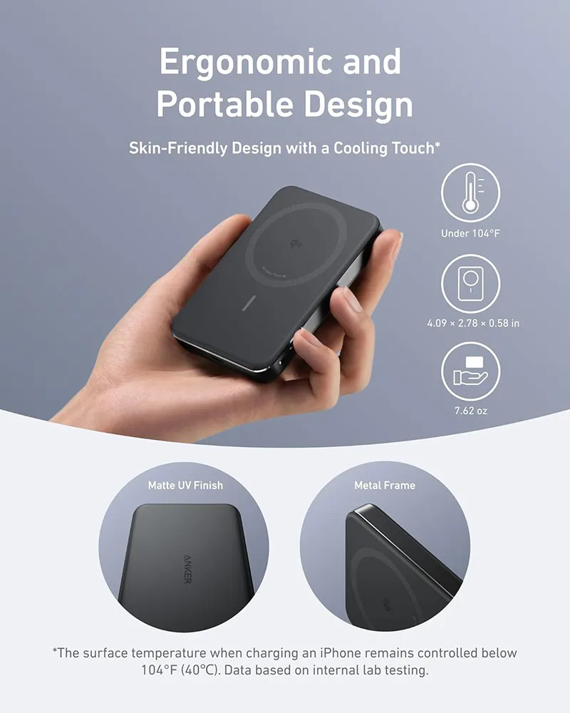 Anker MagGo A1664H11 Power Bank 10000mAh Slim- Portable magnetic wireless charging power bank for fast, on-the-go device power backup and convenience - Image 2