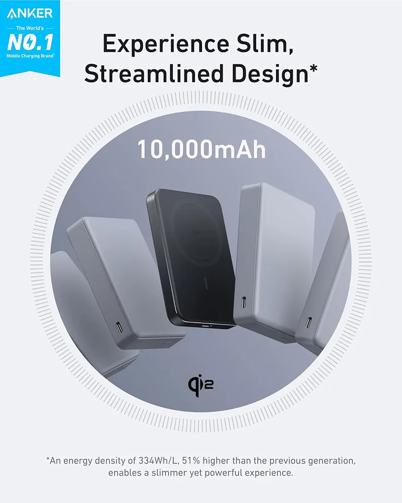 Anker MagGo A1664H11 Power Bank 10000mAh Slim- Portable magnetic wireless charging power bank for fast, on-the-go device power backup and convenience - Image 4