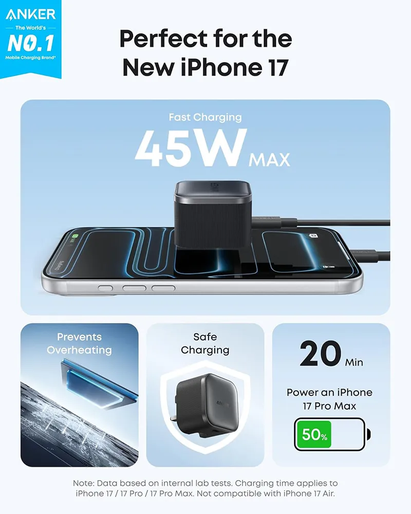 Anker Nano A2692K11 45W Fast Charger - Compact high-speed USB-C charging adapter for phones, tablets and lightweight laptops - Image 4