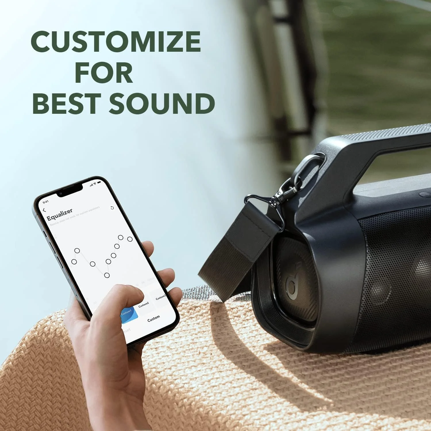 Anker Soundcore Motion Boom Plus Speaker (80W) - IP67 Portable Speaker, 80W Stereo Sound, Custom EQ & BassUp, USB-C, Bluetooth, Built-in Power Bank, Waterproof Bluetooth Speaker, outdoor speaker - Image 6
