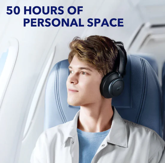 Anker Soundcore Space Q45 Adaptive Active Noise Cancelling Headphones (A3040011)-Reduce Noise by Up to 98%, 50H Playtime, App Control, LDAC Hi-Res Wireless Audio, Comfortable Fit, Clear Calls, Bluetooth 5.3 - Image 2