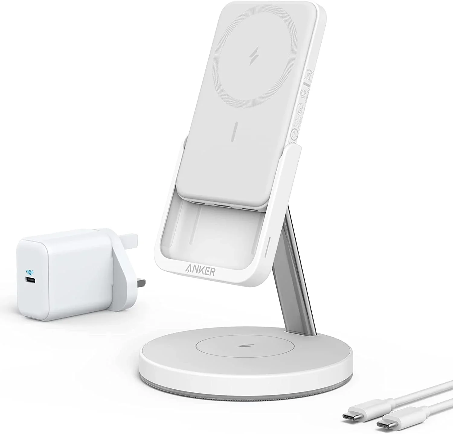 Anker Wireless Charger (MagGo), 633 2-in-1 Wireless Detachable Portable Charging Station