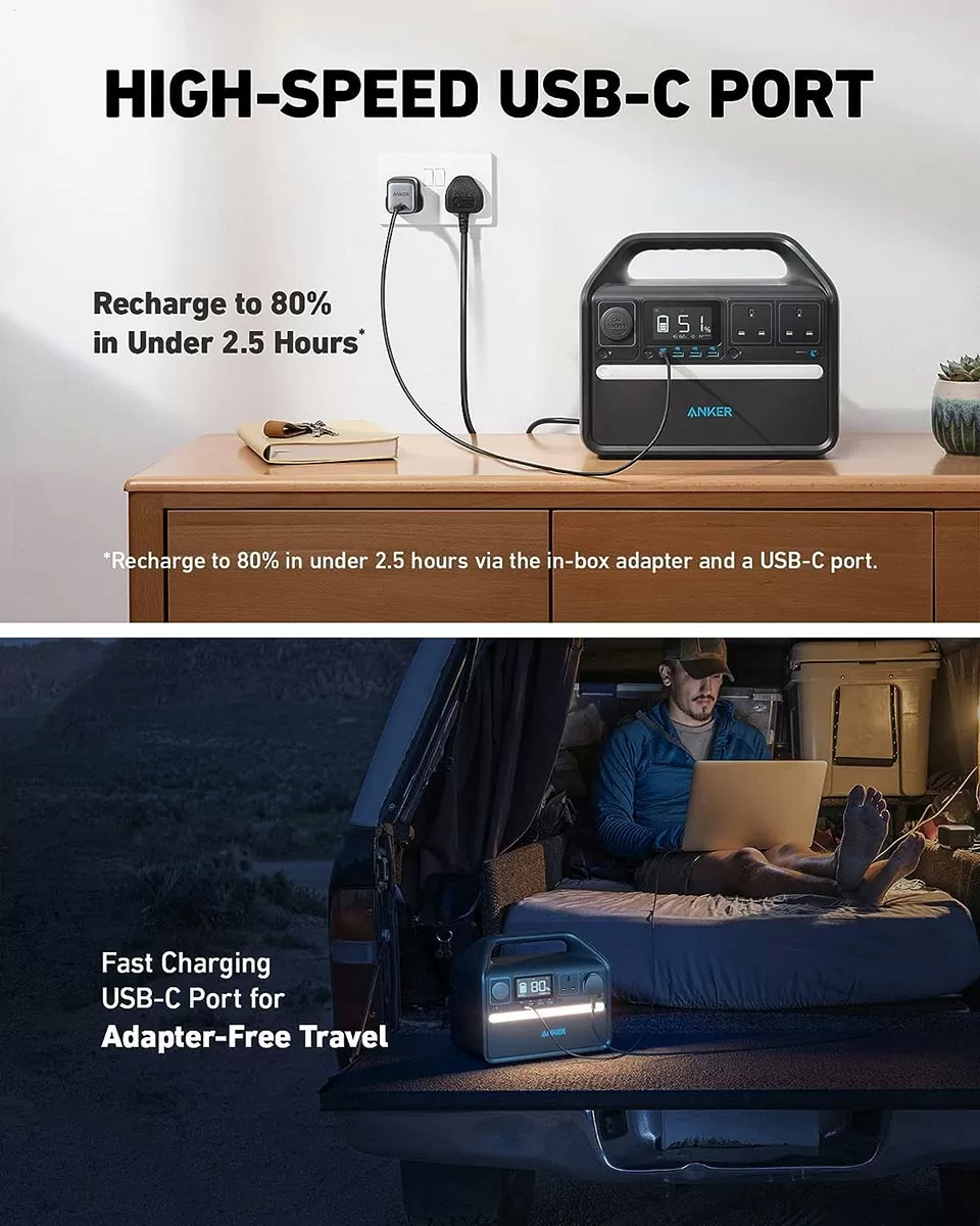 Anker A1751211 PowerHouse 535 512Wh 500W Portable Power Station – High Capacity Backup Power Supply for Home, Outdoor, Camping, Emergency, and Professional Use - Image 2