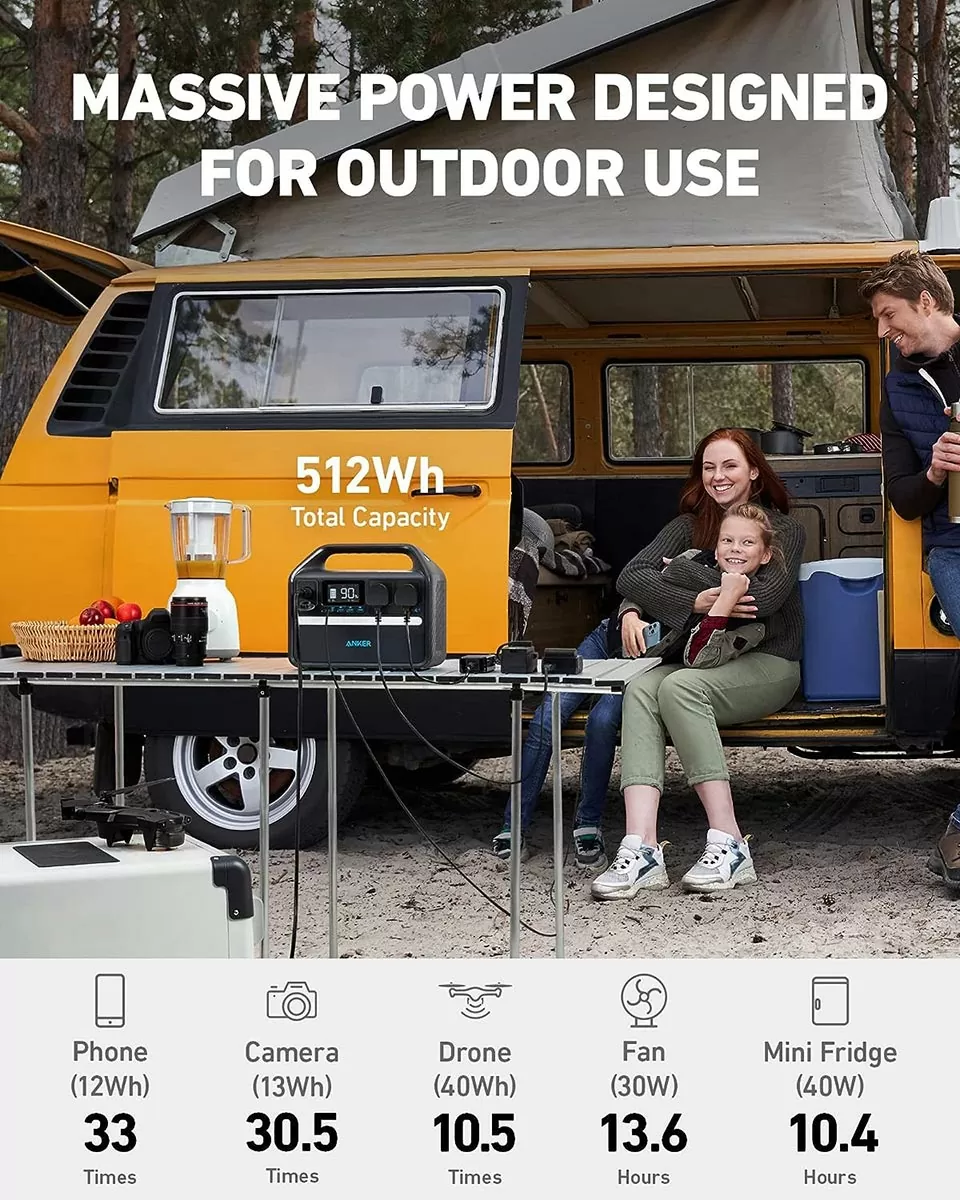Anker A1751211 PowerHouse 535 512Wh 500W Portable Power Station – High Capacity Backup Power Supply for Home, Outdoor, Camping, Emergency, and Professional Use - Image 5