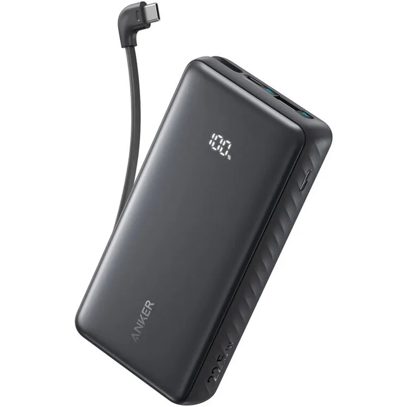 Anker Zolo A110EH11 20,000mAh 22.5W Power Bank - High-capacity fast-charging portable backup with Built-in USB-C Cable for smartphones, tablets and USB-C devices