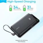 Anker Zolo A110EH11 20,000mAh 22.5W Power Bank - High-capacity fast-charging portable backup with Built-in USB-C Cable for smartphones, tablets and USB-C devices - Image 2