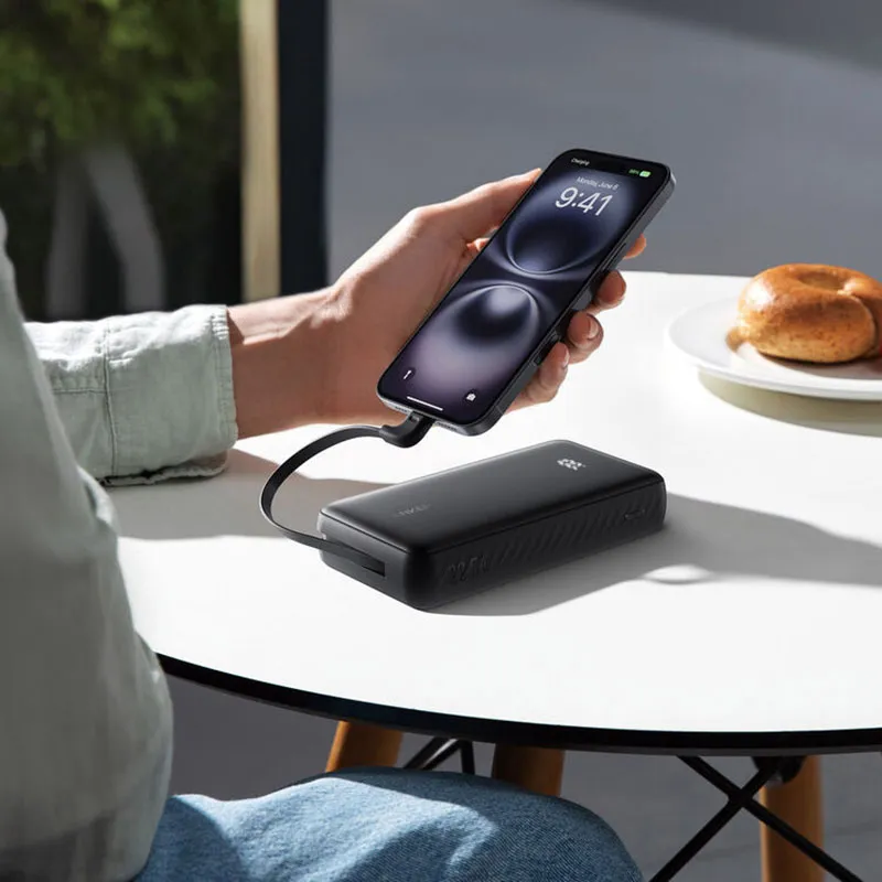 Anker Zolo A110EH11 20,000mAh 22.5W Power Bank - High-capacity fast-charging portable backup with Built-in USB-C Cable for smartphones, tablets and USB-C devices - Image 3