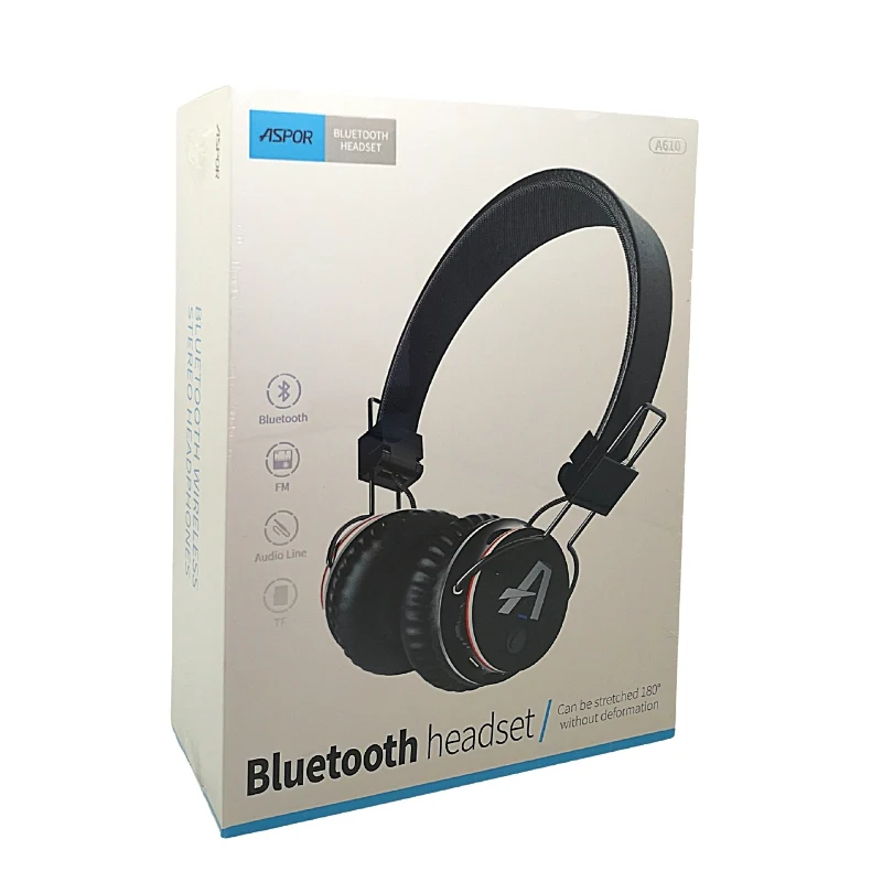 Aspor A610 Bluetooth HeadSet - TF card, 10Hrs Play time, 2Hrs Charging Time - Image 2