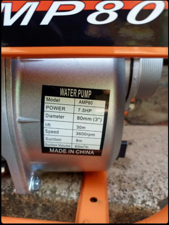 Astramilano AMP80 3″ Water Pump – 7.5HP Heavy Duty Petrol Engine Pump - Image 2