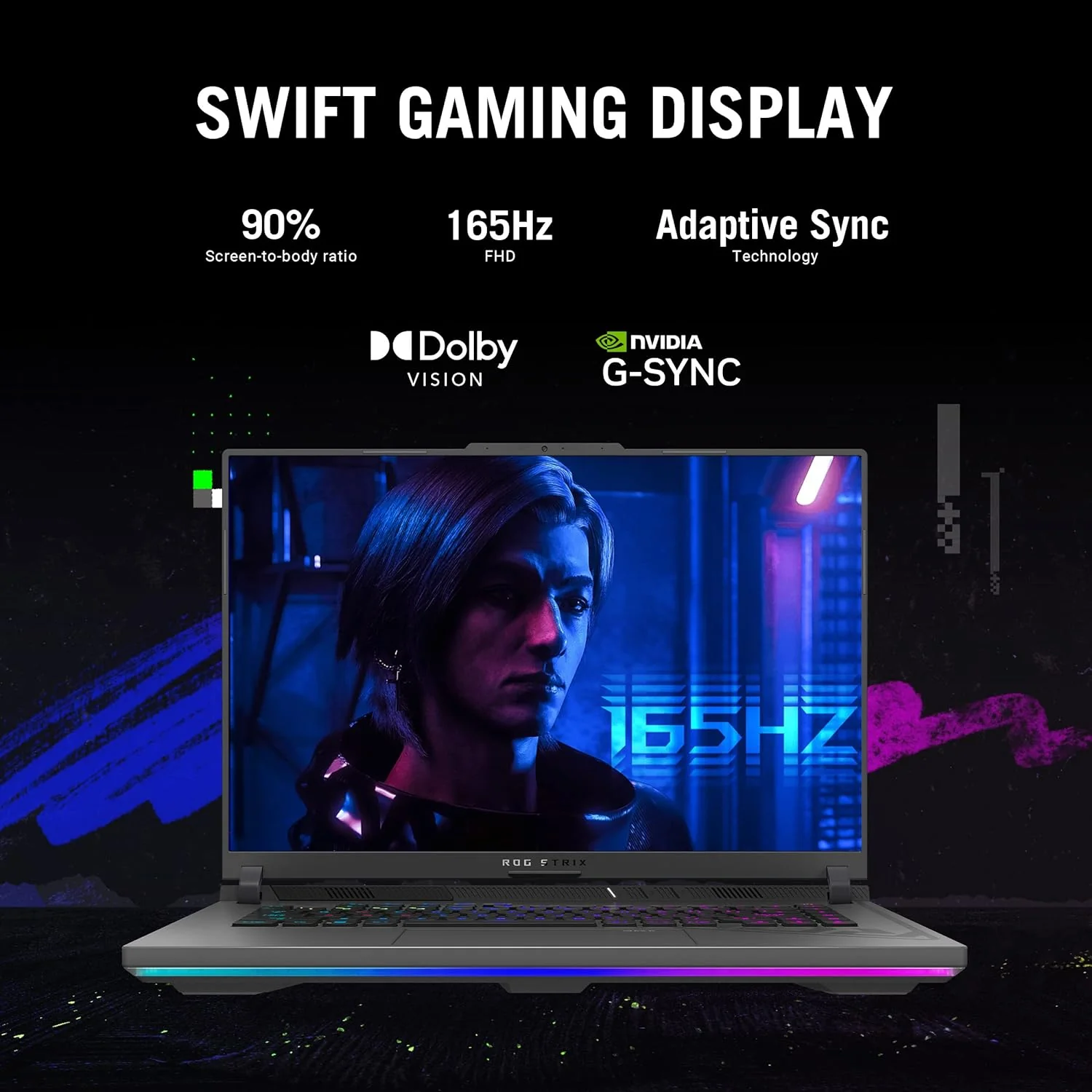 Asus ROG Strix G16 Gaming Laptop G614JV-N3404W - Intel Core i9-13980HX, 13th Gen, 32GB RAM DDR5, 1TB SSD, 8 GB RTX 4060 NVIDIA Graphics, 16" WUXGA Display, Windows 11 Home (90NR0C61-M00WJ0) - Image 4