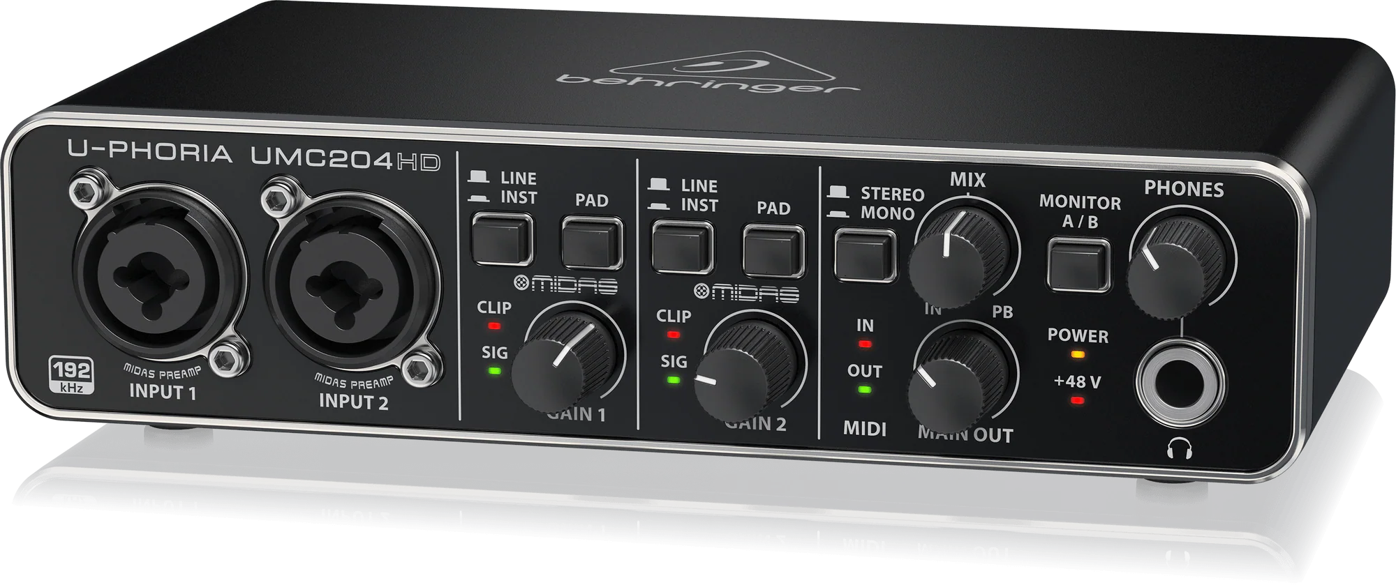 Behringer U-PHORIA UMC204HD audio interface Recorder - 2 inputs ,4 outputs, USB - Image 4