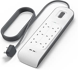 BELKIN BSV604AF2M 2.4 Amp USB Charging 6-outlet Surge Protection Strip – Protects your devices from power surges while providing multiple outlets and fast USB charging for safe and convenient everyday use