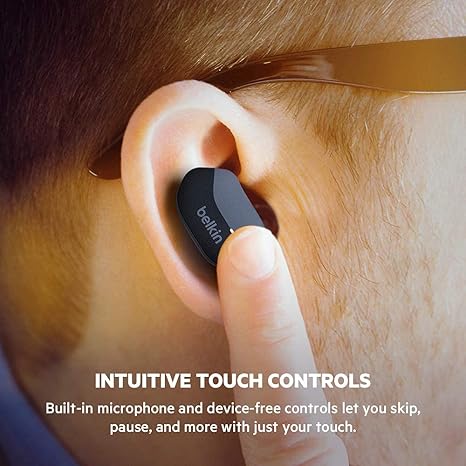 Belkin PAC002BTBK-GR Sounform True Wireless Stem Earbuds With Wireless Charging - Image 6