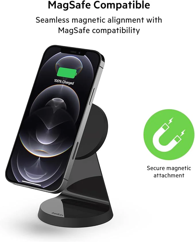 Belkin WIB003BTBK Wireless Charger Stand With Magsafe And Boost Charger 7.5W - Image 2