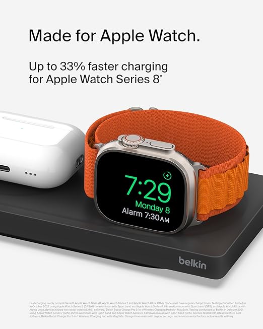 Belkin WIZ009MYBK MagSafe 3 in 1 fast wireless charger 15W - Image 3