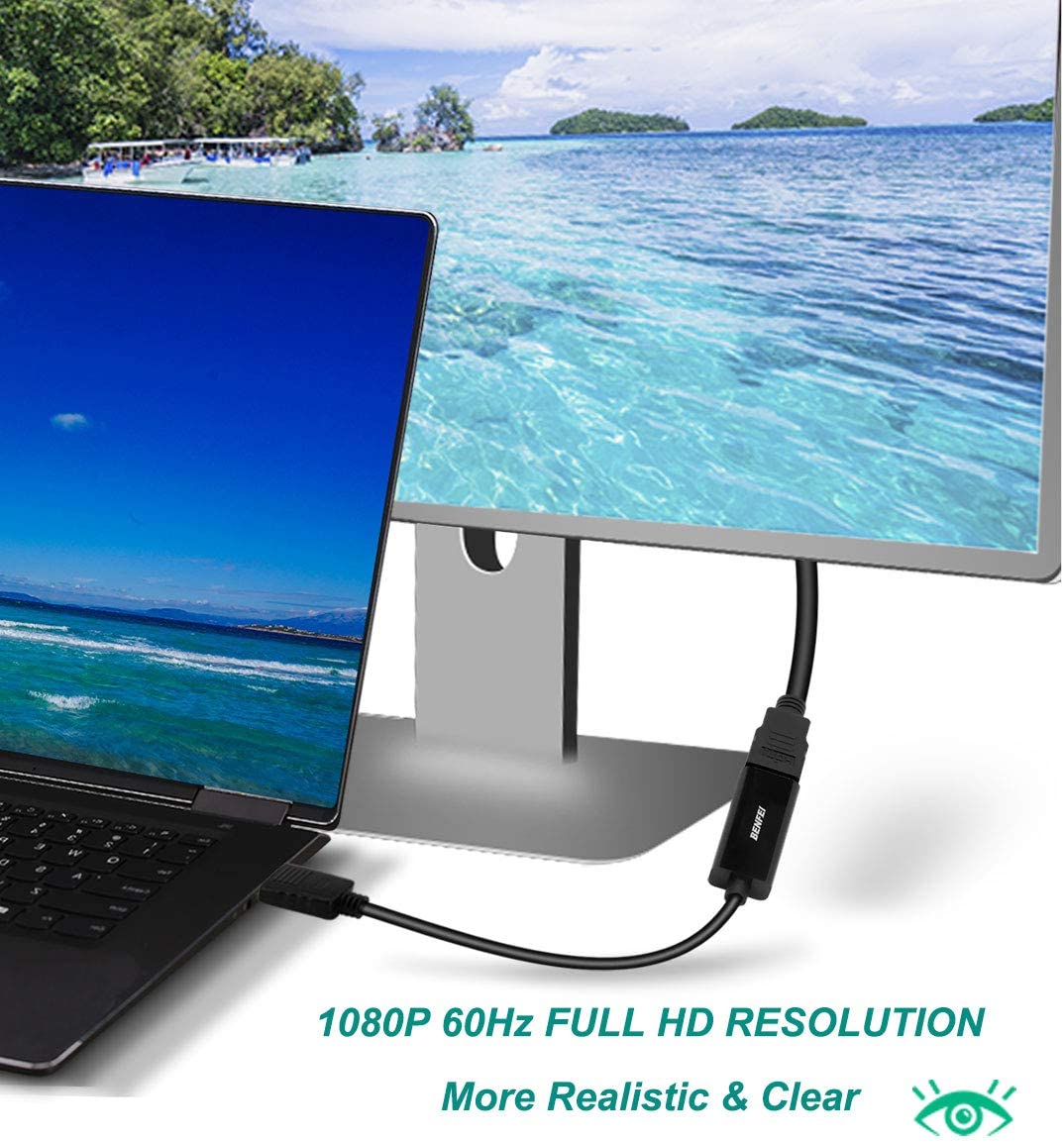 Benfei DisplayPort to HDMI adapter (B017Q8ZVWK), 4K, (male to female); compatible with Lenovo, Dell, HP and other brands. - Image 3