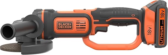 Black+Decker BCG720N-XJ 18V 5" Cordless Angle Grinder – Portable Power Tool for Metal & Wood Cutting - Image 2