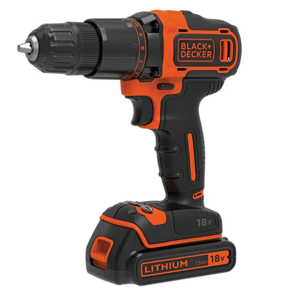 Black+Decker BDCDC18KB 18V Cordless Drill Drivers – Powerful & Compact Battery-Operated Drill for DIY & Professional Use - Image 2