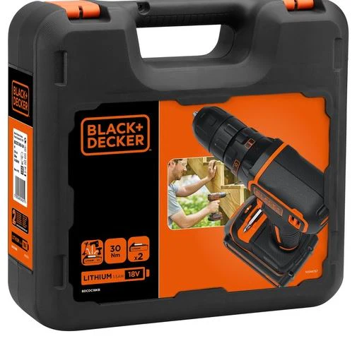 Black+Decker BDCDC18KB 18V Cordless Drill Drivers – Powerful & Compact Battery-Operated Drill for DIY & Professional Use - Image 3