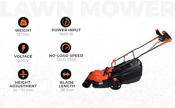 Black + Decker BEMW471BH-GB 38cm 1600W Electric Lawn Mower – Powerful Corded Grass Cutter - Image 3
