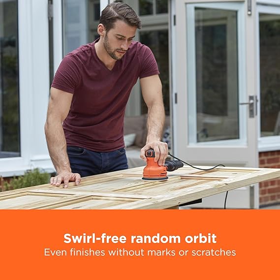 Black + Decker BEW210-GB 230W 125mm Orbital Sander – Powerful Finishing Tool for Wood, Paint & DIY Projects - Image 4