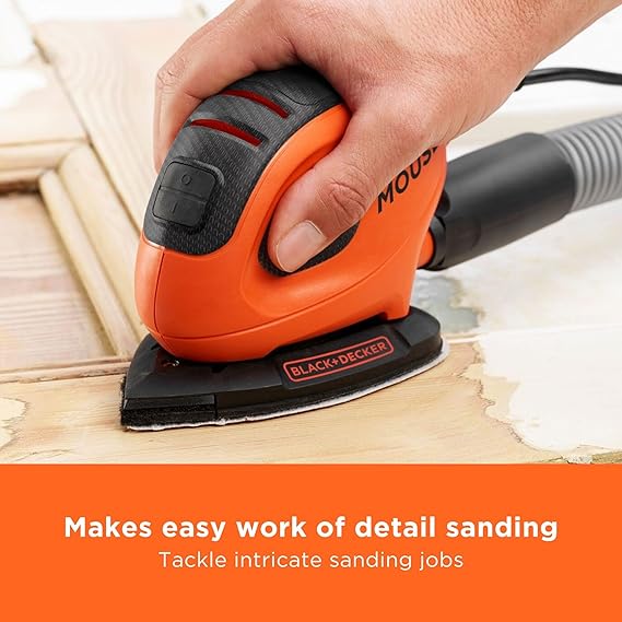 Black+Decker BEW230 55W Mouse Sander – Compact & Powerful Wood, Paint, and DIY Sanding Tool - Image 2