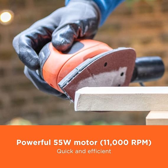Black+Decker BEW230 55W Mouse Sander – Compact & Powerful Wood, Paint, and DIY Sanding Tool - Image 3