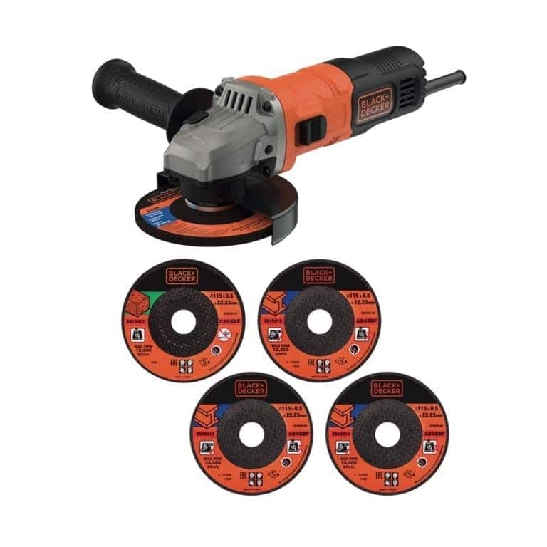 Black+Decker G720P-B5 4.5" 820W Angle Grinder with Discs – Heavy-Duty Power Tool for Cutting & Grinding - Image 7