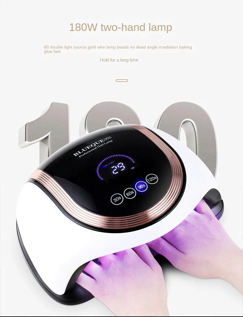 Blueque BQ-V11 180W Touch Screen UV LED Nail Lamp – Professional Gel & Acrylic Nail Curing Manicure Dryer - Image 3
