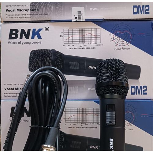 BNK DM2 Wired Microphone- A reliable audio tool that delivers clear sound capture for singing, speaking, and recording purposes in various settings - Image 2