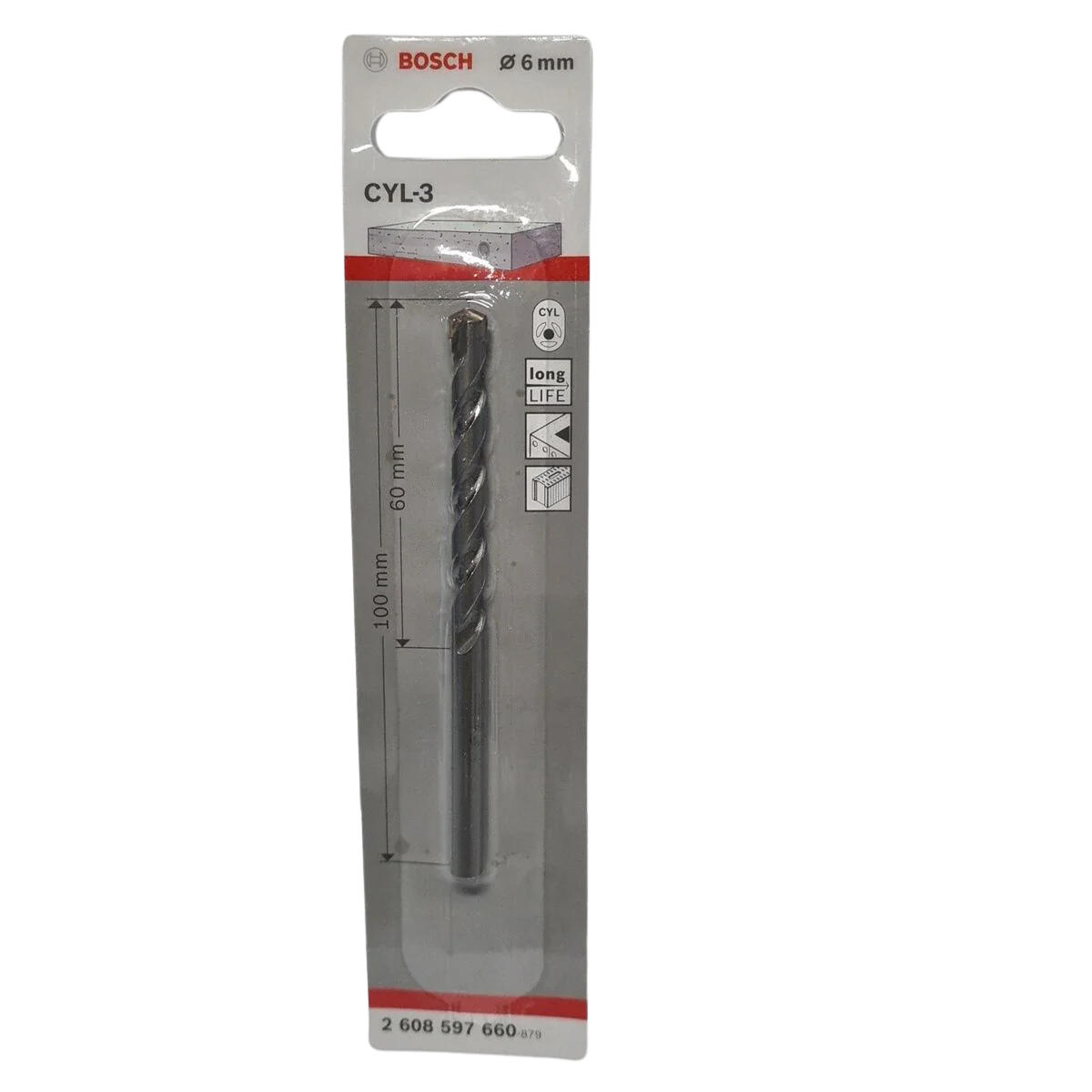 Bosch CYL-3 Concrete Drill Bit 6 x 60 x 100 mm, d 5,5 mm (2608597660) - Image 3