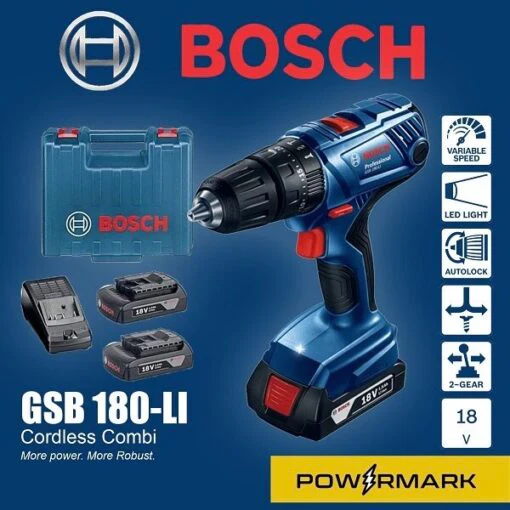 Bosch GSB 180-LI + 23 Professional Accessories Cordless Impact Drill (06019F83L1) - Image 4