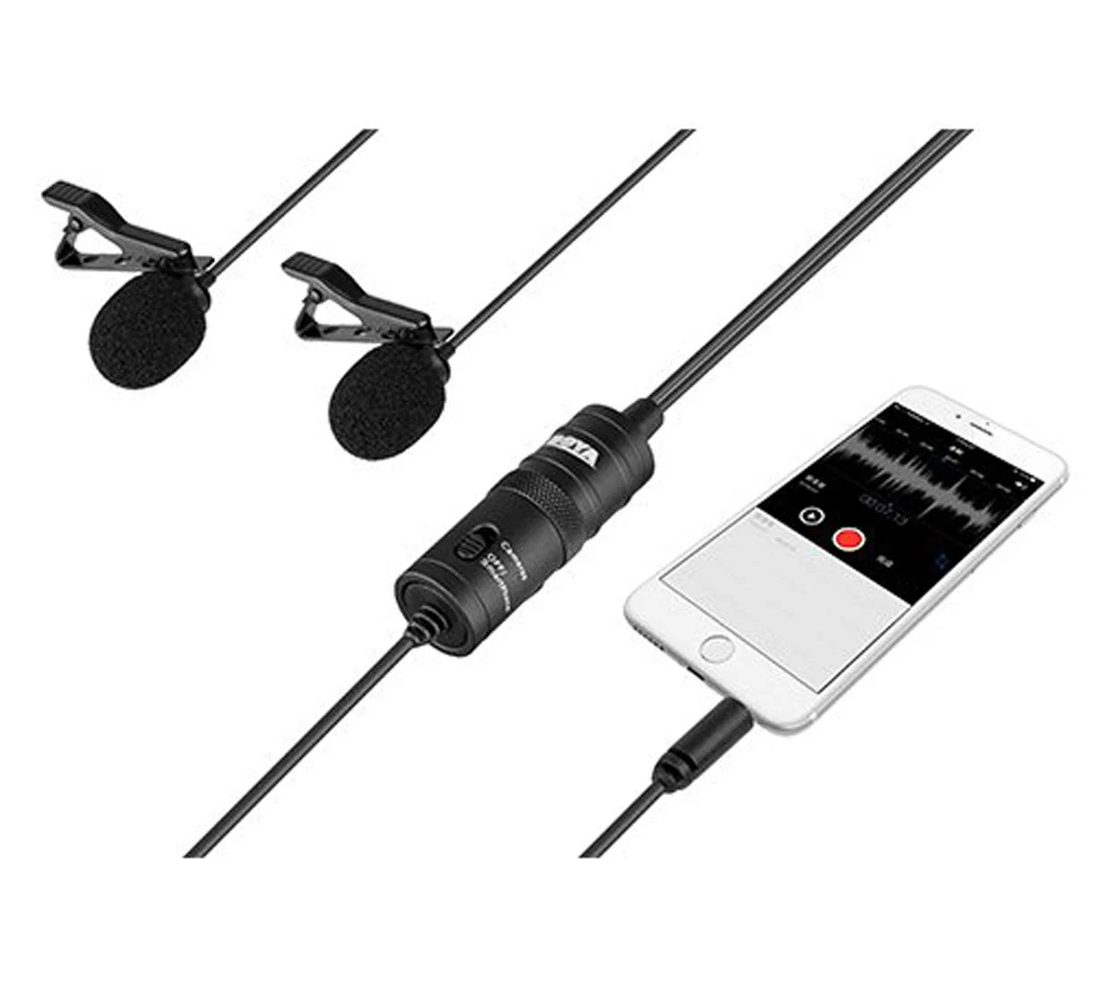 BOYA BY-M1DM Dual Lavalier Universal Microphone with a Single 1/8 Stereo Connector for Smartphones DSLR Camears Camcorders - Image 5