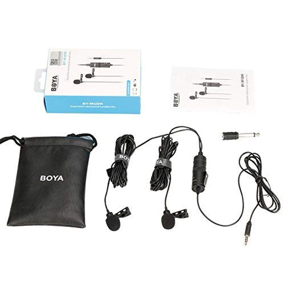 BOYA BY-M1DM Dual Lavalier Universal Microphone with a Single 1/8 Stereo Connector for Smartphones DSLR Camears Camcorders - Image 7