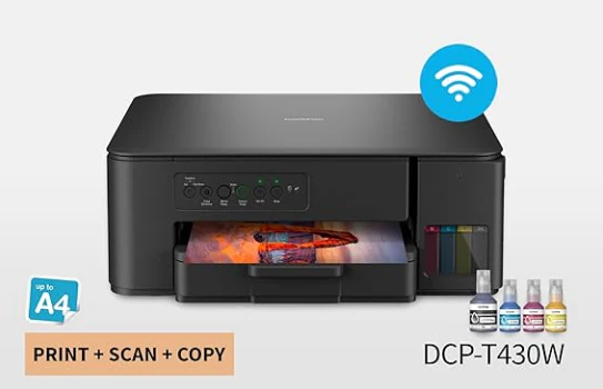 Brother DCP-T430DW Ink Tank Printer- A reliable printing solution that delivers high-quality documents with cost-effective ink usage for home and office productivity - Image 3