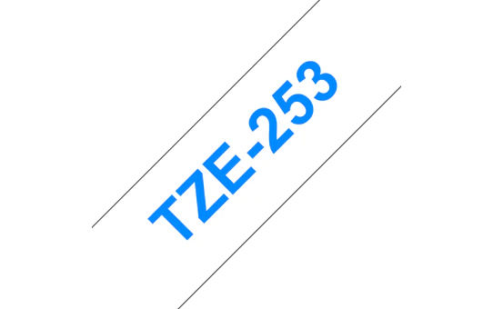 Brother TZe-253 Labelling Tape Cassette – Blue on White, 24mm wide