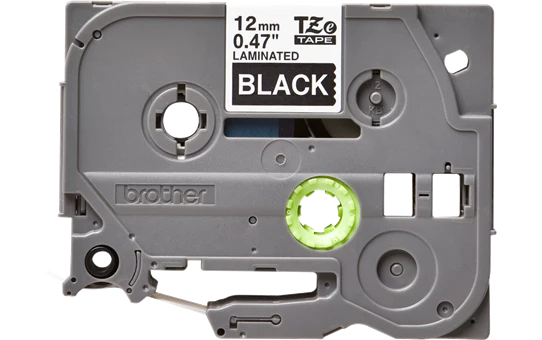 Brother TZe-335 Labelling Tape – White on Black, 12mm wide