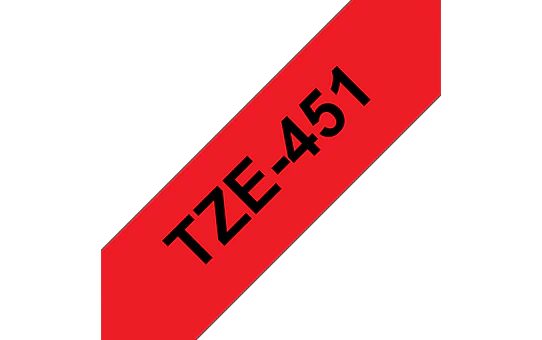 Brother TZe-451 Labelling Tape Cassette – Black on Red, 24mm wide