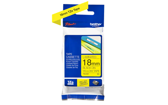 Brother TZE-641 Labelling Tape Cassette 18mm Black on Yellow