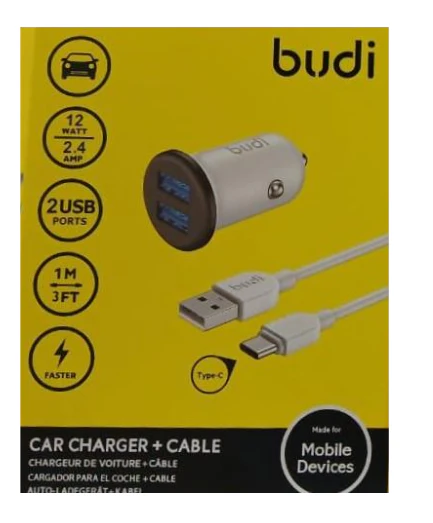 Budi CC603WS 12W Dual USB Car Charger – Fast Charging 2-Port USB Car Adapter for Smartphones & Tablets - Image 3