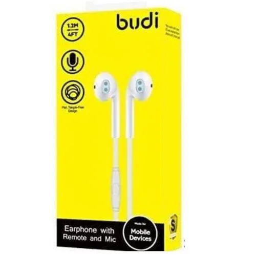Budi EP011W 3.5mm Handsfree Earphones – Wired Stereo Headset with Built-In Microphone for Clear Call and Music Playback - Image 2