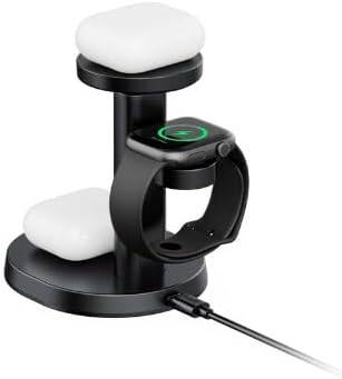 Budi WL4900 Wireless 3 in 1 Charging Stand – Fast Wireless Charging Dock for Smartphone, Smartwatch and Earbuds with Stable Desktop Design for Home and Office Use - Image 3