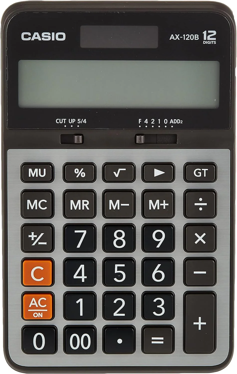 Casio AX-120B Compact Desk Type Practical Calculators - 12 Digits, Extra Large Display