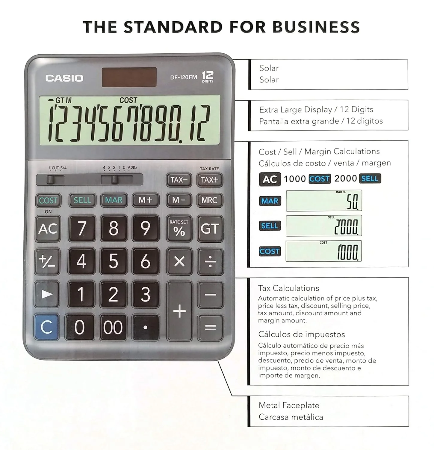 Casio DF-120FM Practical 12 digits Cost Sell  Margin Calculator - Image 2